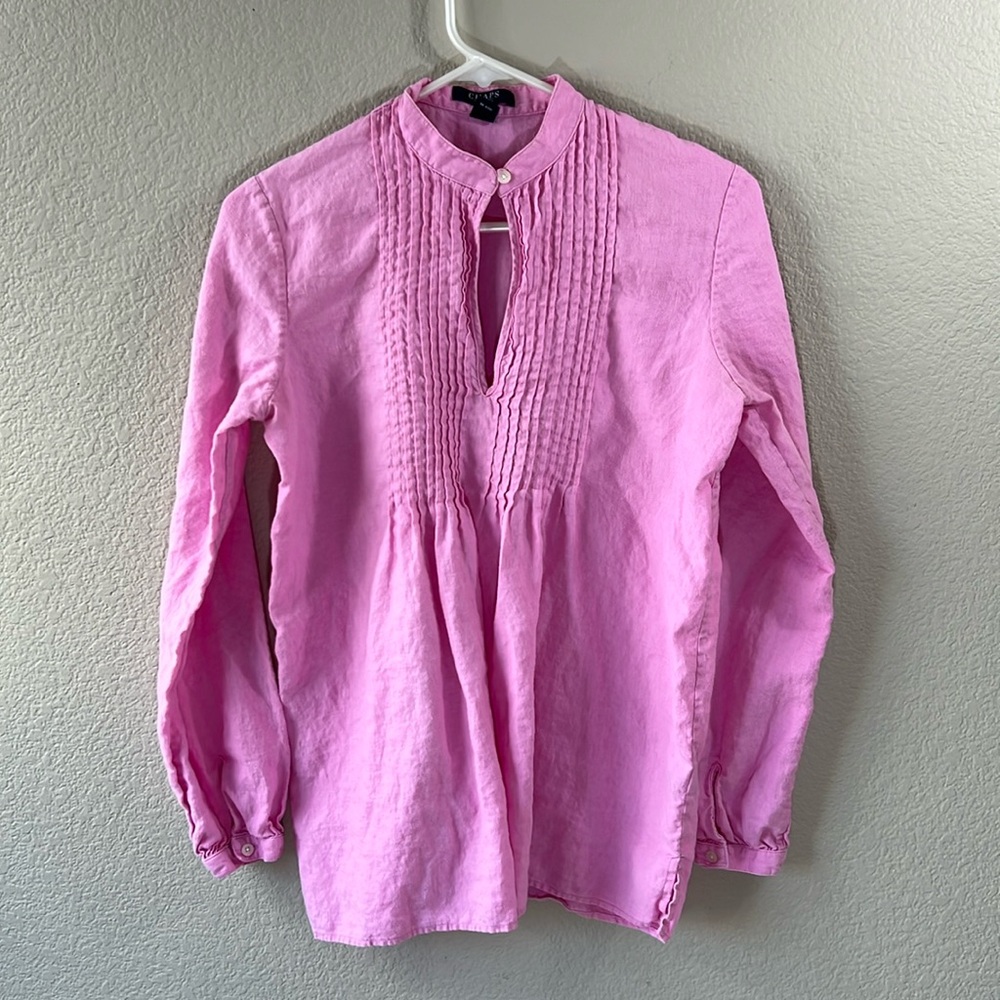 Champs 100% Linen Tunic Top Size Small